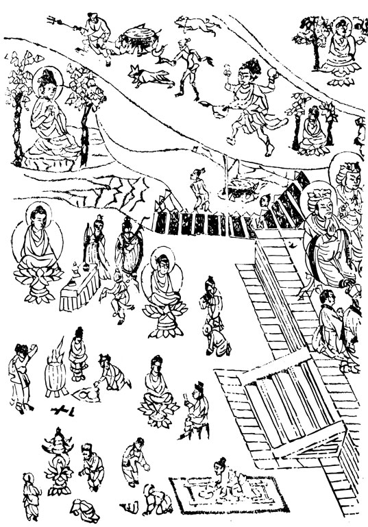 Рис. 13. Изготовление иконы в буддийском монастыре
